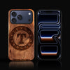 Custom Texas Rangers iPhone 17/17 Pro/17 Pro Max/17 Air Case - Carved Wood Rangers Cover