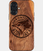 Eco-friendly Toronto Blue Jays iPhone 17 Case - Carved Wood Custom Toronto Blue Jays Gift For Him - Monogrammed Personalized iPhone 17 Cover By Engraved In Nature