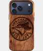 Eco-friendly Toronto Blue Jays iPhone 17 Pro Max Case - Carved Wood Custom Toronto Blue Jays Gift For Him - Monogrammed Personalized iPhone 17 Pro Max Cover By Engraved In Nature