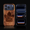Custom Toronto Maple Leafs iPhone 17/17 Pro/17 Pro Max/17 Air Case - Carved Wood Maple Leafs Cover