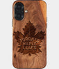 Eco-friendly Toronto Maple Leafs iPhone 17 Case - Carved Wood Custom Toronto Maple Leafs Gift For Him - Monogrammed Personalized iPhone 17 Cover By Engraved In Nature