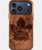 Eco-friendly Toronto Maple Leafs iPhone 17 Pro Case - Carved Wood Custom Toronto Maple Leafs Gift For Him - Monogrammed Personalized iPhone 17 Pro Cover By Engraved In Nature