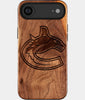 Eco-friendly Vancouver Canucks iPhone 17 Air Case - Carved Wood Custom Vancouver Canucks Gift For Him - Monogrammed Personalized iPhone 17 Air Cover By Engraved In Nature