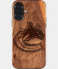 Eco-friendly Vancouver Canucks iPhone 17 Case - Carved Wood Custom Vancouver Canucks Gift For Him - Monogrammed Personalized iPhone 17 Cover By Engraved In Nature