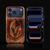 Custom Vegas Golden Knights iPhone 17/17 Pro/17 Pro Max/17 Air Case - Carved Wood Golden Knights Cover