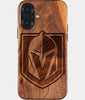 Eco-friendly Vegas Golden Knights iPhone 17 Case - Carved Wood Custom Vegas Golden Knights Gift For Him - Monogrammed Personalized iPhone 17 Cover By Engraved In Nature