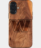 Eco-friendly Washington Commanders iPhone 17 Case - Carved Wood Custom Washington Commanders Gift For Him - Monogrammed Personalized iPhone 17 Cover By Engraved In Nature