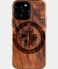 Custom Winnipeg Jets iPhone 16/16 Pro/16 Pro Max/16 Plus Case - Wood Winnipeg Jets Cover - Eco-friendly Winnipeg Jets iPhone 16 Case - Carved Wood Custom Winnipeg Jets Gift For Him - Monogrammed Personalized iPhone 16 Cover By Engraved In Nature