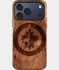 Eco-friendly Winnipeg Jets iPhone 17 Pro Max Case - Carved Wood Custom Winnipeg Jets Gift For Him - Monogrammed Personalized iPhone 17 Pro Max Cover By Engraved In Nature