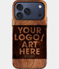 Custom Wood Personalized iPhone 17 Pro Case Eco-Friendly Wooden Monogrammed Carved iPhone 17 Pro Cover Wood Accessories Biodegradable Compostable Design Your Own Case