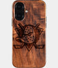 Eco-friendly Anaheim Ducks iPhone 16 Case - Carved Wood Custom Anaheim Ducks Gift For Him - Monogrammed Personalized iPhone 16 Cover By Engraved In Nature