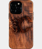 Eco-friendly Calgary Flames iPhone 16 Pro Max Case - Carved Wood Custom Calgary Flames Gift For Him - Monogrammed Personalized iPhone 16 Pro Max Cover By Engraved In Nature