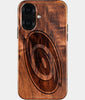Eco-friendly Carolina Hurricanes iPhone 16 Case - Carved Wood Custom Carolina Hurricanes Gift For Him - Monogrammed Personalized iPhone 16 Cover By Engraved In Nature