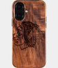 Eco-friendly Chicago Blackhawks iPhone 16 Case - Carved Wood Custom Chicago Blackhawks Gift For Him - Monogrammed Personalized iPhone 16 Cover By Engraved In Nature
