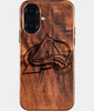 Eco-friendly Colorado Avalanche iPhone 16 Case - Carved Wood Custom Colorado Avalanche Gift For Him - Monogrammed Personalized iPhone 16 Cover By Engraved In Nature