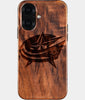 Eco-friendly Columbus Blue Jackets iPhone 16 Case - Carved Wood Custom Columbus Blue Jackets Gift For Him - Monogrammed Personalized iPhone 16 Cover By Engraved In Nature