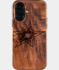 Eco-friendly Dallas Stars iPhone 16 Case - Carved Wood Custom Dallas Stars Gift For Him - Monogrammed Personalized iPhone 16 Cover By Engraved In Nature