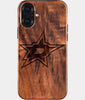 Eco-friendly Dallas Stars iPhone 16 Plus Case - Carved Wood Custom Dallas Stars Gift For Him - Monogrammed Personalized iPhone 16 Plus Cover By Engraved In Nature