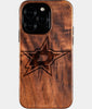 Eco-friendly Dallas Stars iPhone 16 Pro Case - Carved Wood Custom Dallas Stars Gift For Him - Monogrammed Personalized iPhone 16 Pro Cover By Engraved In Nature