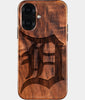 Eco-friendly Detroit Tigers iPhone 16 Case - Carved Wood Custom Detroit Tigers Gift For Him - Monogrammed Personalized iPhone 16 Cover By Engraved In Nature