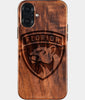 Eco-friendly Florida Panthers iPhone 16 Plus Case - Carved Wood Custom Florida Panthers Gift For Him - Monogrammed Personalized iPhone 16 Plus Cover By Engraved In Nature
