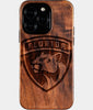 Eco-friendly Florida Panthers iPhone 16 Pro Case - Carved Wood Custom Florida Panthers Gift For Him - Monogrammed Personalized iPhone 16 Pro Cover By Engraved In Nature