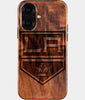 Eco-friendly Los Angeles Kings iPhone 16 Case - Carved Wood Custom Los Angeles Kings Gift For Him - Monogrammed Personalized iPhone 16 Cover By Engraved In Nature