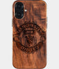 Eco-friendly Manchester United FC iPhone 16 Plus Case - Carved Wood Custom Manchester United FC Gift For Him - Monogrammed Personalized iPhone 16 Plus Cover By Engraved In Nature