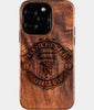 Eco-friendly Manchester United FC iPhone 16 Pro Case - Carved Wood Custom Manchester United FC Gift For Him - Monogrammed Personalized iPhone 16 Pro Cover By Engraved In Nature