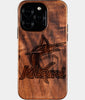 Eco-friendly Miami Marlins iPhone 16 Pro Case - Carved Wood Custom Miami Marlins Gift For Him - Monogrammed Personalized iPhone 16 Pro Cover By Engraved In Nature
