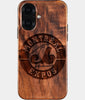 Eco-friendly Montreal Expos iPhone 16 Case - Carved Wood Custom Montreal Expos Gift For Him - Monogrammed Personalized iPhone 16 Cover By Engraved In Nature