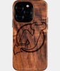 Eco-friendly New Jersey Devils iPhone 16 Pro Case - Carved Wood Custom New Jersey Devils Gift For Him - Monogrammed Personalized iPhone 16 Pro Cover By Engraved In Nature
