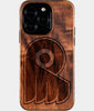 Eco-friendly Philadelphia Flyers iPhone 16 Pro Case - Carved Wood Custom Philadelphia Flyers Gift For Him - Monogrammed Personalized iPhone 16 Pro Cover By Engraved In Nature
