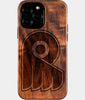 Eco-friendly Philadelphia Flyers iPhone 16 Pro Max Case - Carved Wood Custom Philadelphia Flyers Gift For Him - Monogrammed Personalized iPhone 16 Pro Max Cover By Engraved In Nature