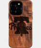 Eco-friendly Philadelphia Phillies iPhone 16 Pro Case - Carved Wood Custom Philadelphia Phillies Gift For Him - Monogrammed Personalized iPhone 16 Pro Cover By Engraved In Nature