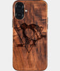 Eco-friendly Pittsburgh Penguins iPhone 16 Plus Case - Carved Wood Custom Pittsburgh Penguins Gift For Him - Monogrammed Personalized iPhone 16 Plus Cover By Engraved In Nature