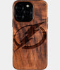 Eco-friendly Tampa Bay Lightning iPhone 16 Pro Case - Carved Wood Custom Tampa Bay Lightning Gift For Him - Monogrammed Personalized iPhone 16 Pro Cover By Engraved In Nature
