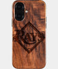 Eco-friendly Tampa Bay Rays iPhone 16 Case - Carved Wood Custom Tampa Bay Rays Gift For Him - Monogrammed Personalized iPhone 16 Cover By Engraved In Nature