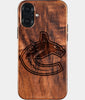 Eco-friendly Vancouver Canucks iPhone 16 Plus Case - Carved Wood Custom Vancouver Canucks Gift For Him - Monogrammed Personalized iPhone 16 Plus Cover By Engraved In Nature