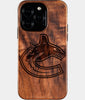 Eco-friendly Vancouver Canucks iPhone 16 Pro Case - Carved Wood Custom Vancouver Canucks Gift For Him - Monogrammed Personalized iPhone 16 Pro Cover By Engraved In Nature