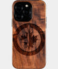 Eco-friendly Winnipeg Jets iPhone 16 Pro Case - Carved Wood Custom Winnipeg Jets Gift For Him - Monogrammed Personalized iPhone 16 Pro Cover By Engraved In Nature