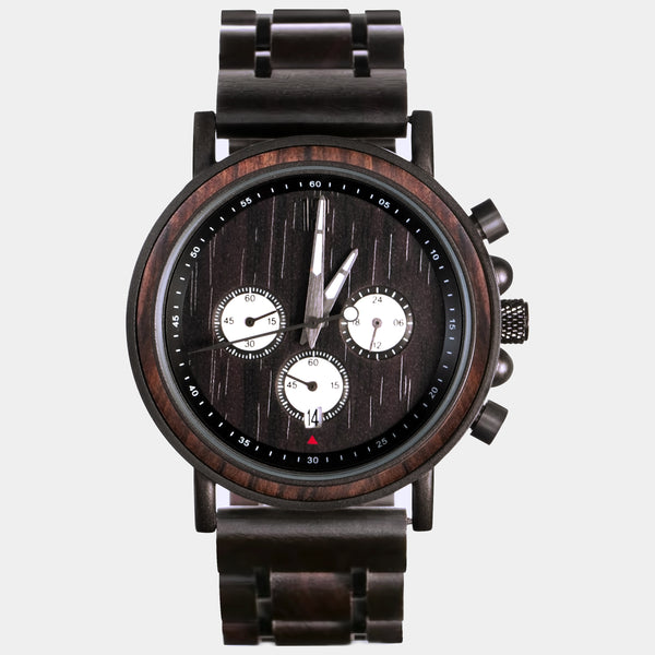 Angeles Forest Black Walnut | Custom Chronograph Wood Watch For Men