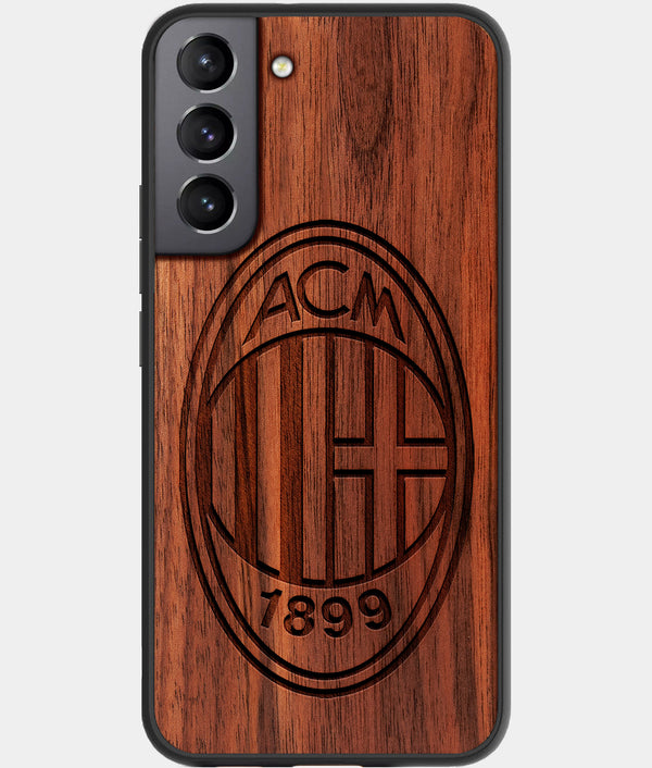 Best Wood A.C. Milan Galaxy S22 Case - Custom Engraved Cover - Engraved In Nature