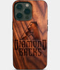 Custom Arizona Diamondbacks iPhone 14/14 Pro/14 Pro Max/14 Plus Case - Wood Diamondbacks Cover - Eco-friendly Arizona Diamondbacks iPhone 14 Case - Carved Wood Custom Arizona Diamondbacks Gift For Him - Monogrammed Personalized iPhone 14 Cover By Engraved In Nature
