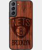 Best Wood Brooklyn Nets Samsung Galaxy S22 Case - Custom Engraved Cover - Engraved In Nature