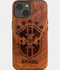 Custom Cbf Brasil Football iPhone 14 Cases Cbf Brasil Football Personalized Brasil Football Club Brasil Football Gifts For Men 2022 Best Brasil Christmas Gifts Carved Wood Unusual Cbf Brasil Football Gift For Him Monogrammed