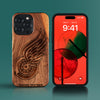 Custom Detroit Red Wings iPhone 15/15 Pro/15 Pro Max/15 Plus Case - Carved Wood Red Wings Cover
