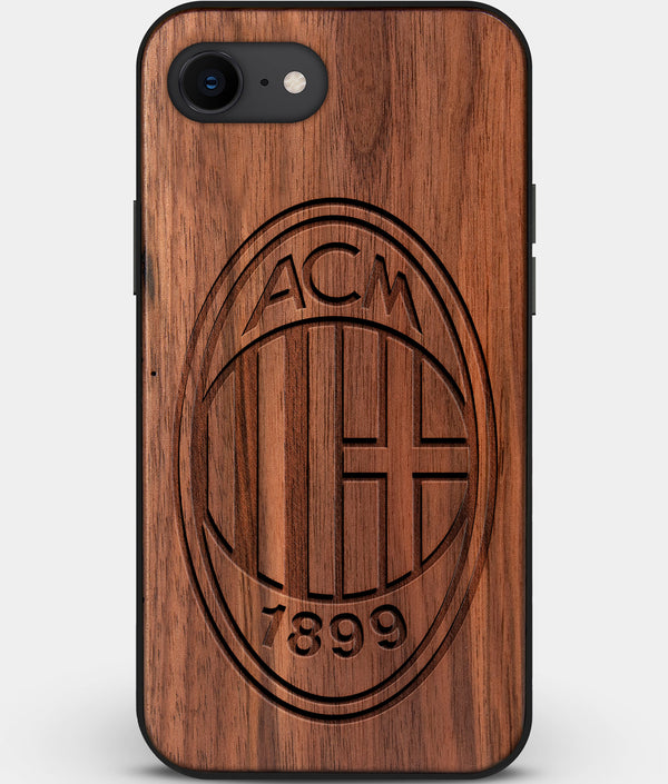 Best Custom Engraved Walnut Wood A.C. Milan iPhone SE Case - Engraved In Nature