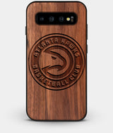 Best Custom Engraved Walnut Wood Atlanta Hawks Galaxy S10 Plus Case - Engraved In Nature