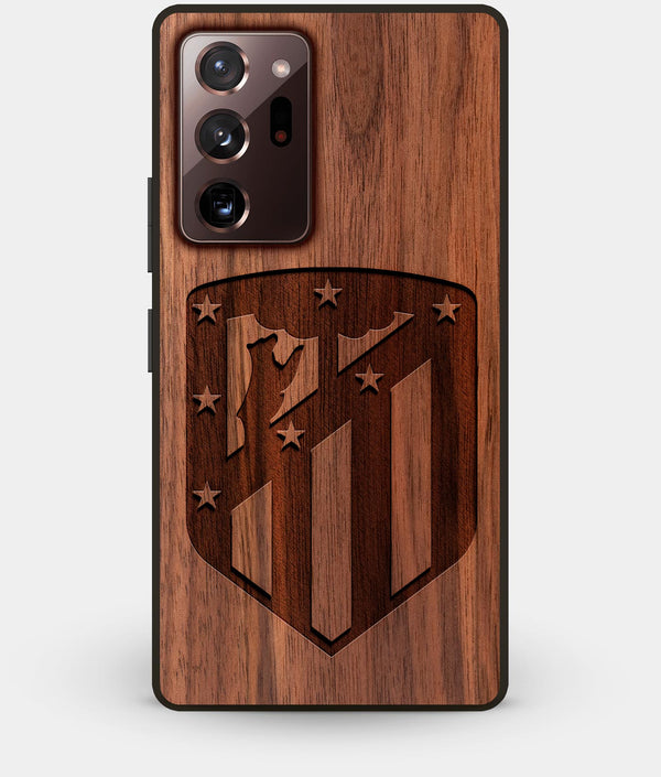 Best Custom Engraved Walnut Wood Atletico Madrid Note 20 Ultra Case - Engraved In Nature